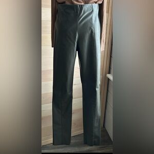 NWOT H&M size 12 H&M Womens Vegan Leather High Rise Pull-On Leggings Olive green